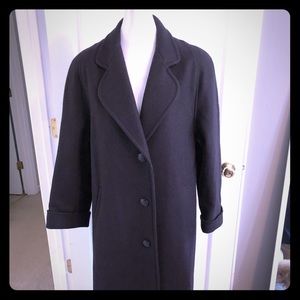 Russell Scott Vintage Black Wool Trench Coat